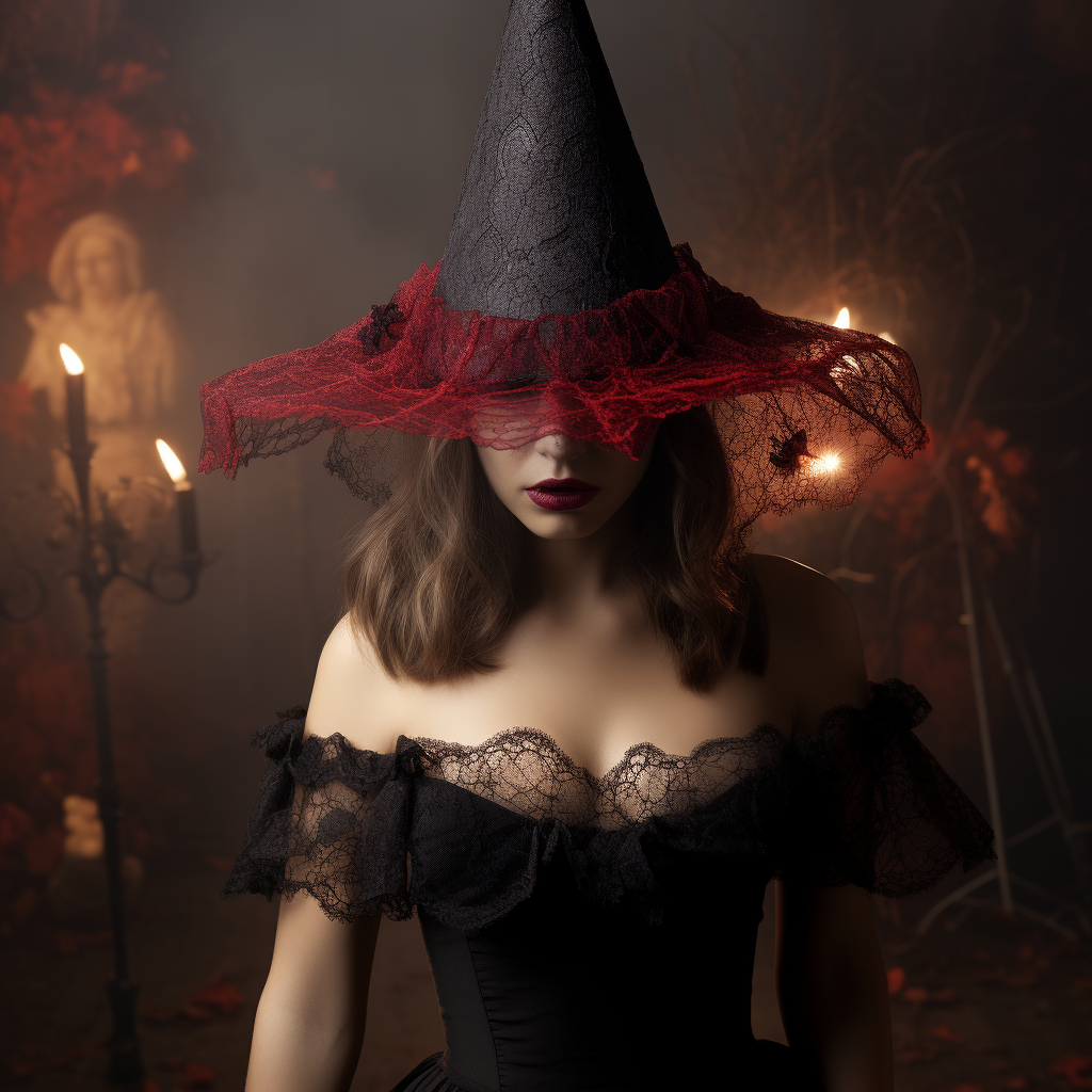 Transparent Lace Witch Hat
